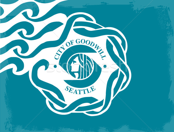 Seattle şehir bayrak arka plan çizim Stok fotoğraf © Bigalbaloo