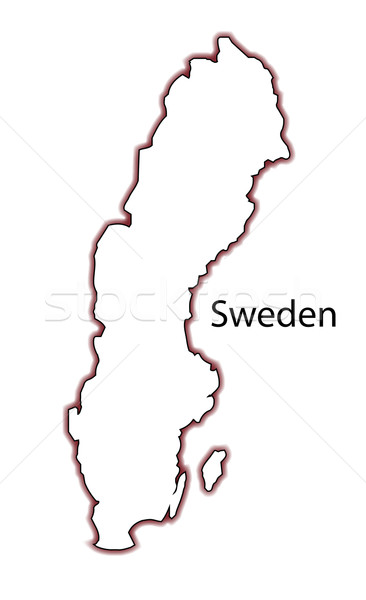 ストックフォト: スウェーデン · 地図 · 白 · グラフィック · 実例