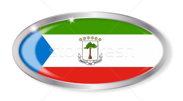 Equatorial Guinea Flag Oval Button Stock photo © Bigalbaloo