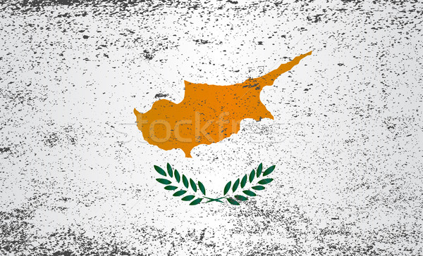 Bayrak Kıbrıs grunge kırmızı beyaz etki Stok fotoğraf © Bigalbaloo