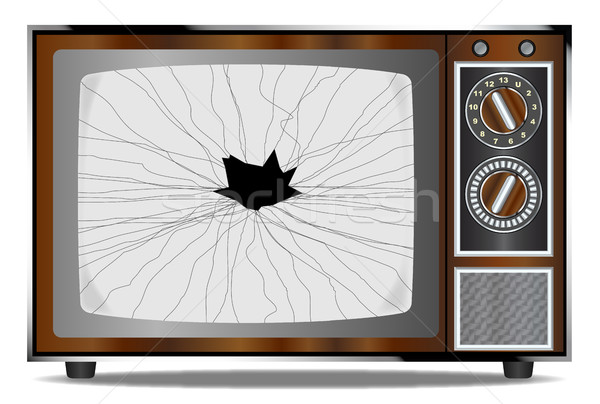 Damaged Television Set Stock photo © Bigalbaloo