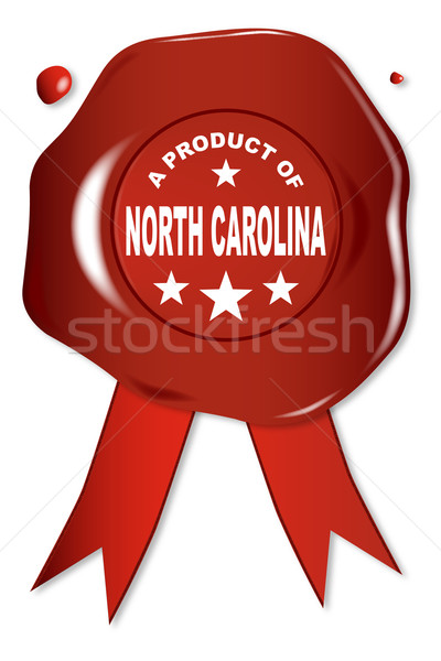 Produktu North Carolina wosk pieczęć tekst czerwony Zdjęcia stock © Bigalbaloo