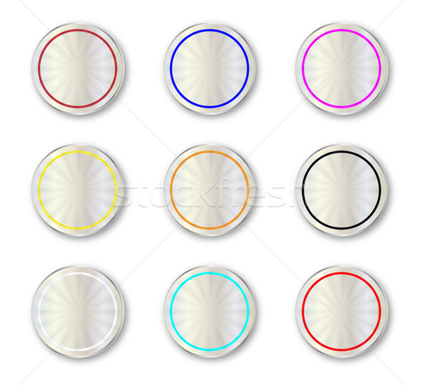 Metal Circular Buttons Stock photo © Bigalbaloo