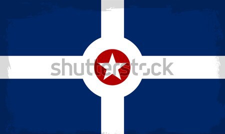 Foto stock: Ciudad · bandera · fondo · dibujo · Indiana · ilustración