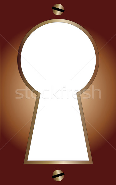 Sárgaréz kulcslyuk tipikus fehér copy space belső Stock fotó © Bigalbaloo