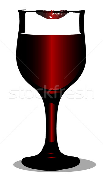 Lipstick Wine Glass Stock photo © Bigalbaloo
