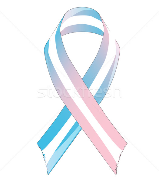 транссексуалов осведомленность лента синий розовый белый Сток-фото © Bigalbaloo