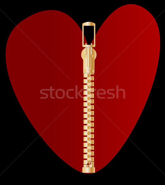 Zipper Heart Stock photo © Bigalbaloo