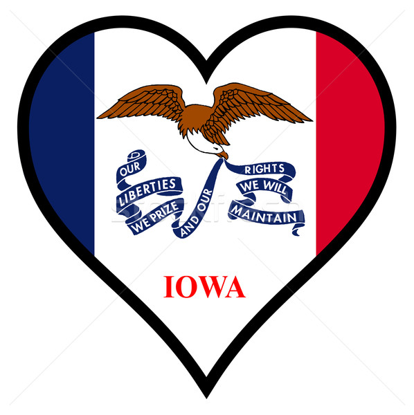 Amore Iowa bandiera cuore tutti bianco Foto d'archivio © Bigalbaloo