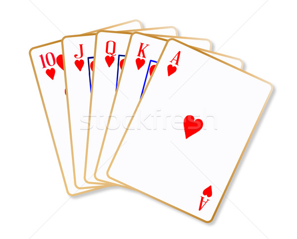 Ace Hearts Flush Stock photo © Bigalbaloo