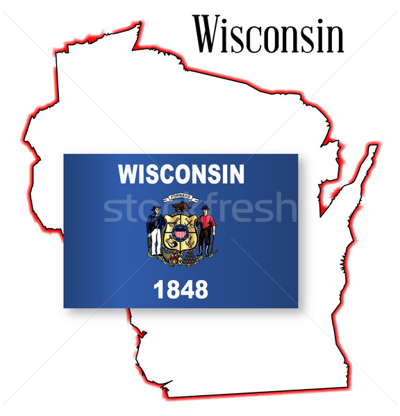 Wisconsin skicc térkép amerikai rajz Egyesült Államok Stock fotó © Bigalbaloo