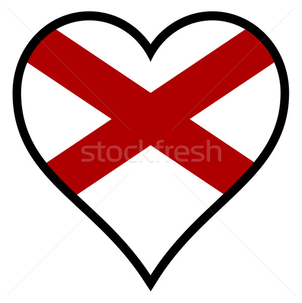 любви Алабама флаг сердце белый Сток-фото © Bigalbaloo