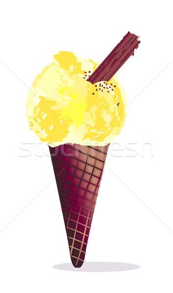 Ice Cream With Chocolate Flake Stock photo © Bigalbaloo
