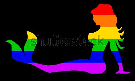 Isolated Rainbow Mermaid Stock photo © Bigalbaloo