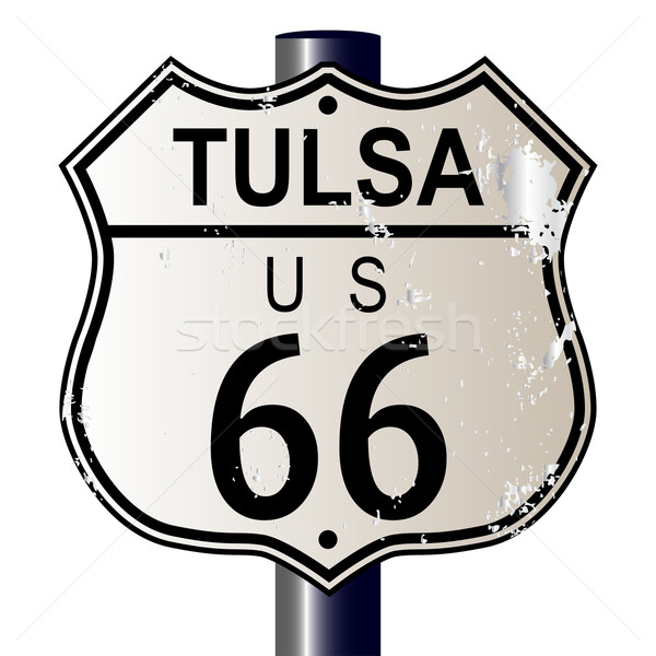 Route 66 wegteken verkeersbord witte legende route Stockfoto © Bigalbaloo