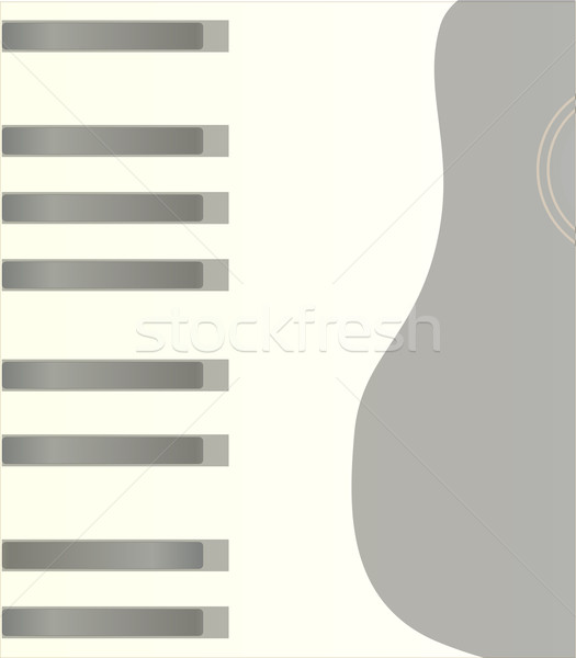 Piano Keys And Guitar Background Stock photo © Bigalbaloo