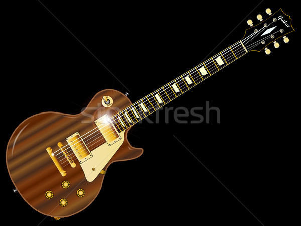 Szilárd blues gitár kő zsemle mahagóni Stock fotó © Bigalbaloo