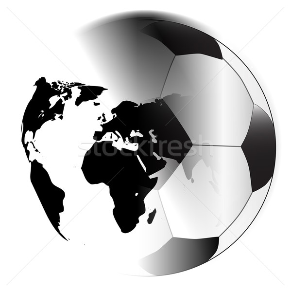 Stockfoto: Aarde · voetbal · aarde · typisch · voetbal · witte