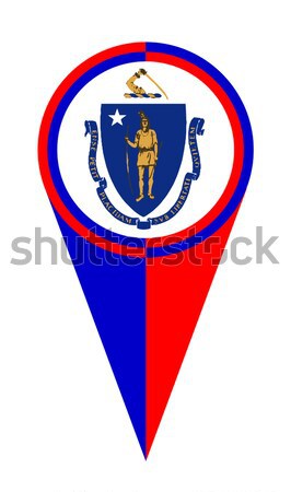 Liebe Massachusetts Flagge Herz alle weiß Stock foto © Bigalbaloo