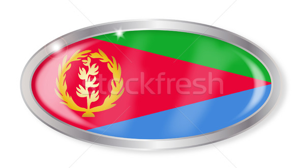 Eritrea bandera oval botón plata aislado Foto stock © Bigalbaloo