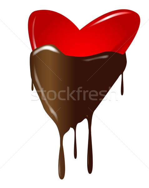 Chocolate Dipped Heart Stock photo © Bigalbaloo