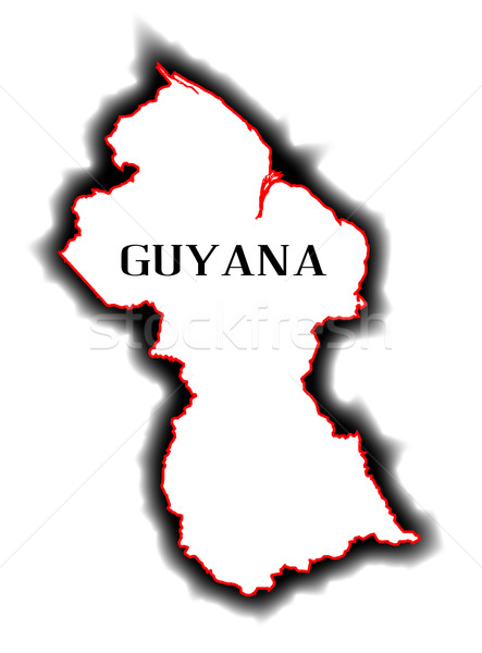 Guyana schets kaart land tekening Stockfoto © Bigalbaloo