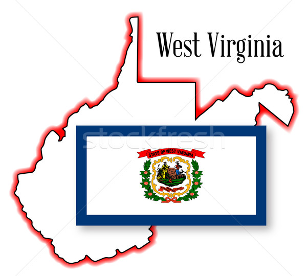 West Virginia mapa bandeira branco Foto stock © Bigalbaloo