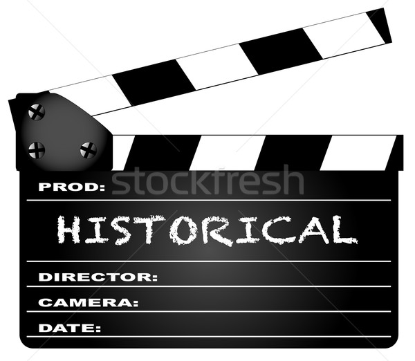 Történelmi tipikus film legenda izolált fehér Stock fotó © Bigalbaloo