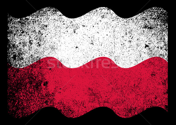 Polish Flag Grunge Stock photo © Bigalbaloo