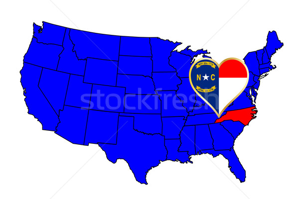 North Carolina ikona zestaw Pokaż Stany Zjednoczone Zdjęcia stock © Bigalbaloo