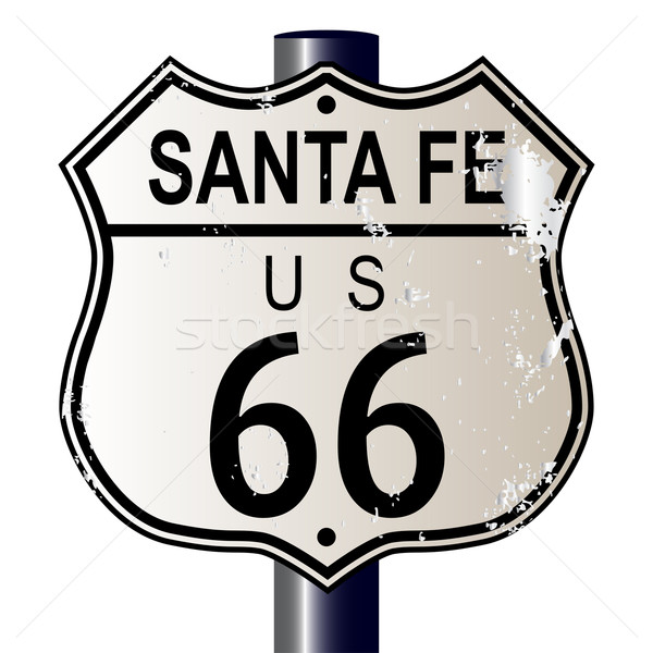 Santa Fe Route 66 Highway Sign Stock photo © Bigalbaloo