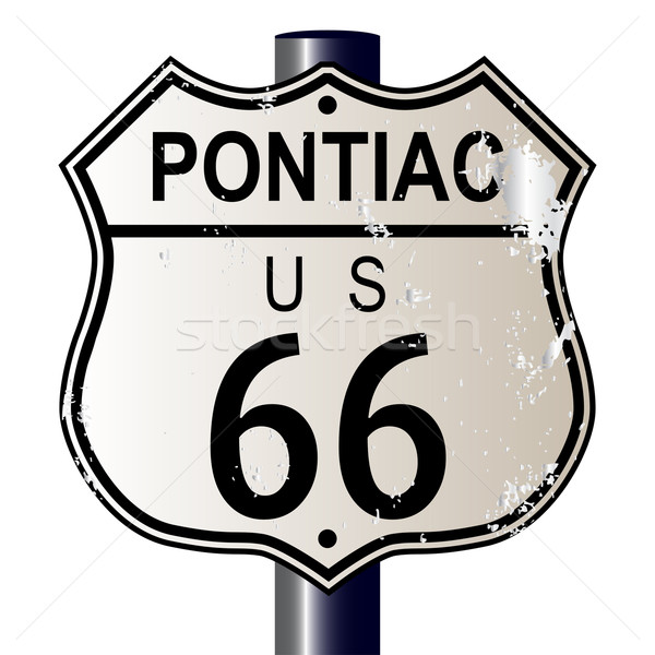 Route 66 imzalamak trafik işareti beyaz efsane rota Stok fotoğraf © Bigalbaloo