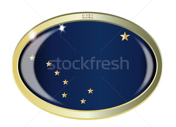 Alaska bandera oval botón metal aislado Foto stock © Bigalbaloo