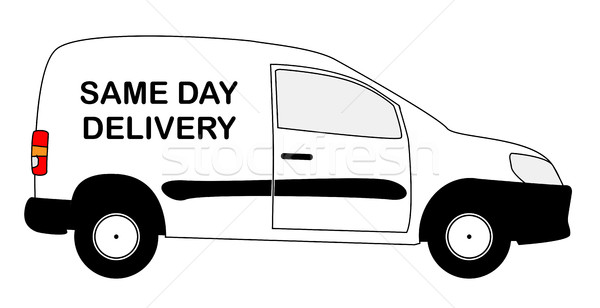 Small Same Day Delivery Van Stock photo © Bigalbaloo