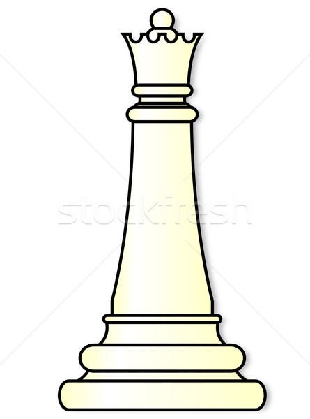 Weiß Königin Schachfigur Bord Zeichnung Grafik Stock foto © Bigalbaloo