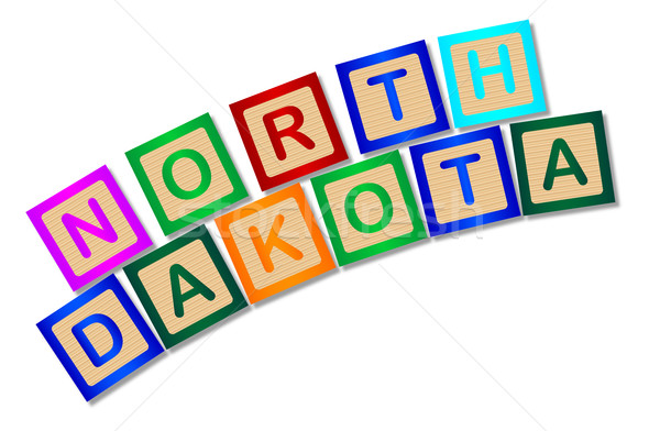 North Dakota Wooden Block Letters Stock photo © Bigalbaloo