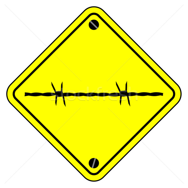 Barbed Wire Warning Sign Stock photo © Bigalbaloo