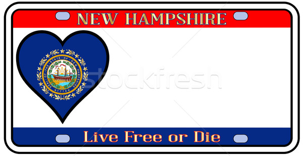 New Hampshire plaque d'immatriculation couleurs pavillon icônes blanche [[stock_photo]] © Bigalbaloo