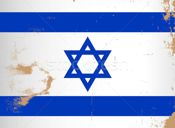 Stock foto: Israel · Flagge · Grunge · blau · weiß · Sterne