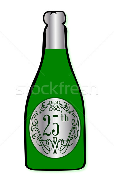 Foto stock: Celebración · botella · de · vino · felicitaciones · botella · champán · leyenda