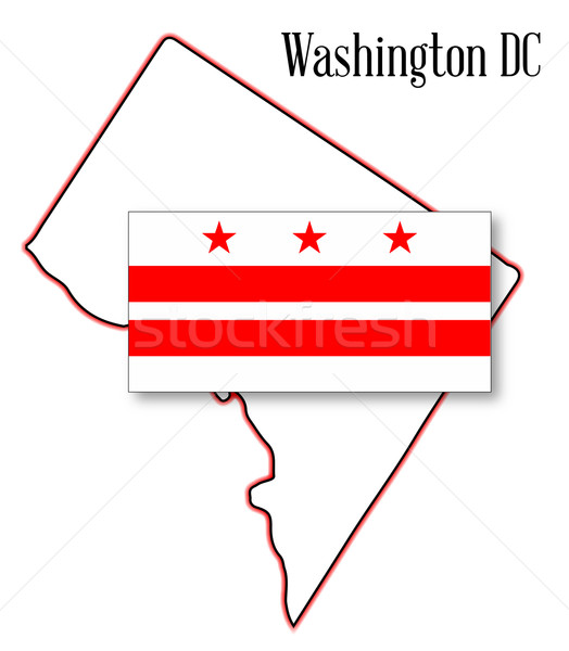 Washington DC mapa bandeira branco gráfico Foto stock © Bigalbaloo