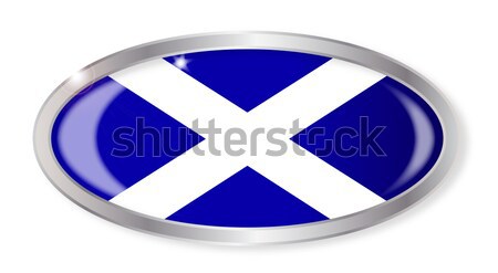 Сток-фото: Шотландии · флаг · овальный · кнопки · серебро · изолированный