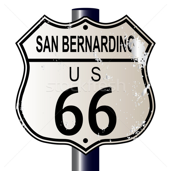 Route 66 шоссе знак дорожный знак белый легенда маршрут Сток-фото © Bigalbaloo