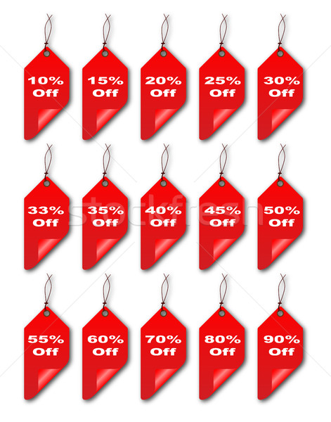 Red Curled Discount Tags Stock photo © Bigalbaloo