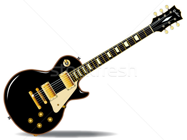 Solide Blues rock rollen Gitarre schwarz Stock foto © Bigalbaloo