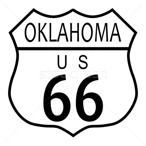 Route 66 Оклахома дорожный знак белый название дороги Сток-фото © Bigalbaloo