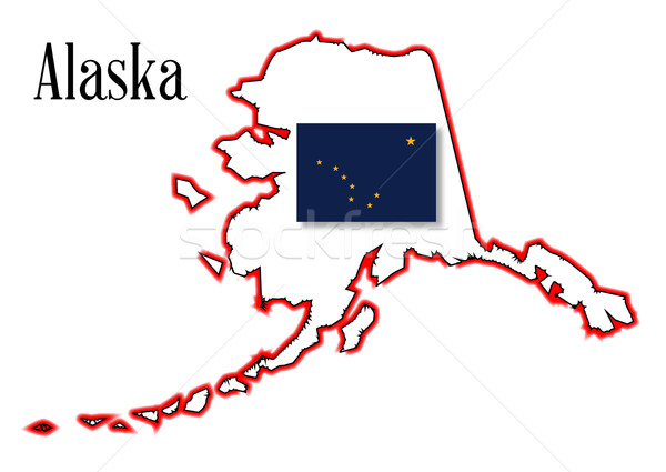 Alaska State Map and Flag Stock photo © Bigalbaloo