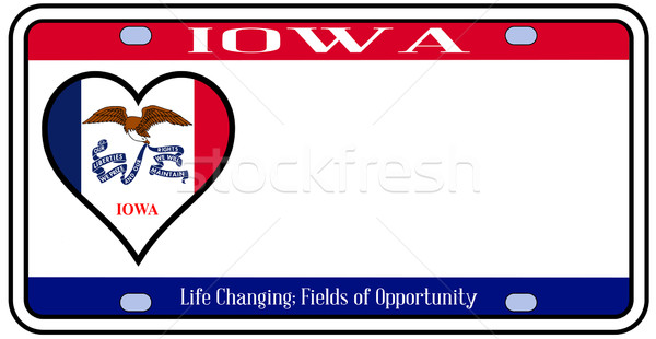 Iowa State License Plate Stock photo © Bigalbaloo