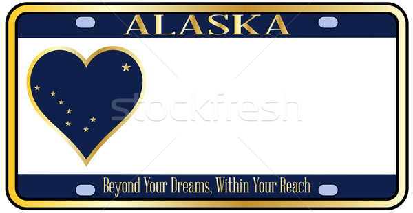 Alaska State License Plate Stock photo © Bigalbaloo