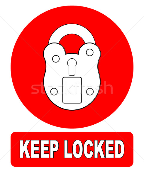 Keep Locked Padlock Sign Stock photo © Bigalbaloo